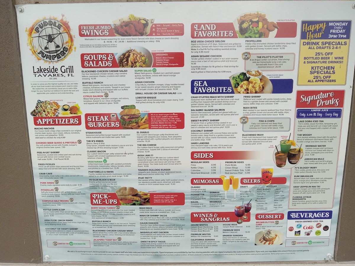 Puddle Jumpers Lakeside Grill & Bar Menu-8